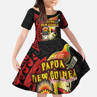 Papua New Guinea Christmas Family Matching Off Shoulder Maxi Dress and Hawaiian Shirt Funny Melanesian Santa with Bird-of-paradise Tribal Style - Polynesian Pride