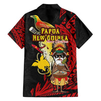 Papua New Guinea Christmas Family Matching Puletasi and Hawaiian Shirt Funny Melanesian Santa with Bird-of-paradise Tribal Style - Polynesian Pride