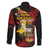 Papua New Guinea Christmas Family Matching Puletasi and Hawaiian Shirt Funny Melanesian Santa with Bird-of-paradise Tribal Style - Polynesian Pride