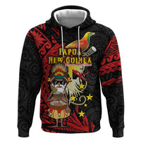 Papua New Guinea Christmas Hoodie Funny Melanesian Santa with Bird-of-paradise Tribal Style - Polynesian Pride