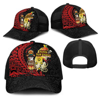Papua New Guinea Christmas Mesh Trucker Cap Funny Melanesian Santa with Bird-of-paradise Tribal Style - Polynesian Pride
