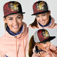 Papua New Guinea Christmas Mesh Trucker Cap Funny Melanesian Santa with Bird-of-paradise Tribal Style - Polynesian Pride