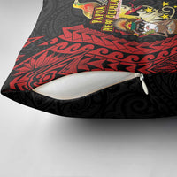 Papua New Guinea Christmas Pillow Cover Funny Melanesian Santa with Bird-of-paradise Tribal Style - Polynesian Pride