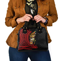 Papua New Guinea Christmas Shoulder Handbag Funny Melanesian Santa with Bird-of-paradise Tribal Style - Polynesian Pride