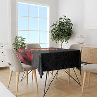 Papua New Guinea Christmas Tablecloth Funny Melanesian Santa with Bird-of-paradise Tribal Style - Polynesian Pride