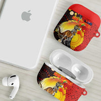 Australia and Papua New Guinea Together AirPods Case Bird-of-paradise and Kangaroo with Oro Tapa and Aboriginal Art Motifs LT03 - Polynesian Pride