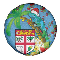 Fijians Iguana Tagimoucia Christmas Spare Tire Cover Christmas Palm Tree and Hibiscus