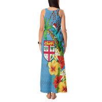Fijians Iguana Tagimoucia Christmas Tank Maxi Dress Christmas Palm Tree and Hibiscus LT03 - Polynesian Pride