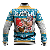 Hawaii Mele Kalikimaka Baseball Jacket Funny Santa and Coconut Mix Kakau Pattern LT03 - Polynesian Pride