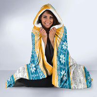 Hawaii Mele Kalikimaka Hooded Blanket Funny Santa and Coconut Mix Kakau Pattern LT03 - Polynesian Pride