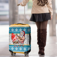 Custom Hawaii Mele Kalikimaka Luggage Cover Funny Santa and Coconut Mix Kakau Pattern LT03 - Polynesian Pride