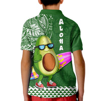 Hawaii Kid Polo Shirt Aloha Funny Avocado Mix Kakau Hawaiian Tribal LT03 - Polynesian Pride