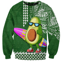 Hawaii Sweatshirt Aloha Funny Avocado Mix Kakau Hawaiian Tribal LT03 Unisex Green - Polynesian Pride