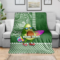 Aloha Avocado Funny Fruits Custom Blanket Mix Hawaiian Kakau Tribal LT03 - Polynesian Pride