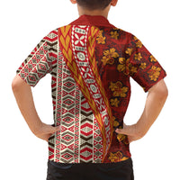 Hawaii Native Tapa Elements and Hibiscus Flowers Family Matching Puletasi and Hawaiian Shirt LT03 - Polynesian Pride