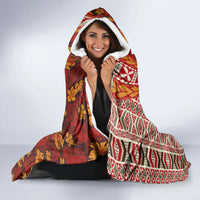 Hawaii Native Tapa Elements and Hibiscus Flowers Hooded Blanket LT03 - Polynesian Pride