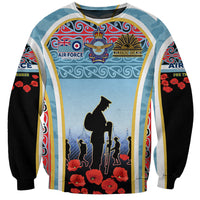 Royal New Zealand Air Force ANZAC Day Sweatshirt Te Tauaarangi o Aotearoa LT03 Unisex Blue - Polynesian Pride