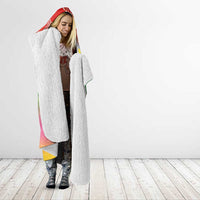 Hawaii Aloha Tropical Leaves and Flower Hooded Blanket with Polynesian Art Tattoo Rainbow Color LT03 - Polynesian Pride