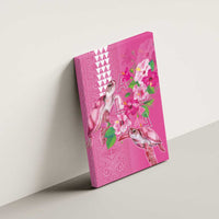 Hawaii Aloha Turtle Hibiscus and Leaves Canvas Wall Art with Polynesian and Kakau Tattoos Rose Color - Polynesian Pride