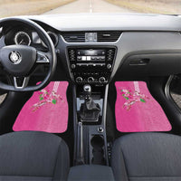 Hawaii Aloha Turtle Hibiscus and Leaves Car Mats with Polynesian and Kakau Tattoos Rose Color - Polynesian Pride