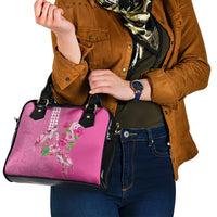 Hawaii Aloha Turtle Hibiscus and Leaves Shoulder Handbag with Polynesian and Kakau Tattoos Rose Color LT03 - Polynesian Pride
