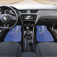 Hawaii Aloha Turtle Hibiscus and Leaves Car Mats with Polynesian and Kakau Tattoos Denim Color - Polynesian Pride