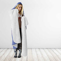Hawaii Aloha Turtle Hibiscus and Leaves Hooded Blanket with Polynesian and Kakau Tattoos Denim Color LT03 - Polynesian Pride