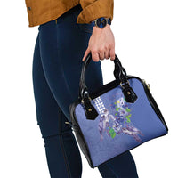 Hawaii Aloha Turtle Hibiscus and Leaves Shoulder Handbag with Polynesian and Kakau Tattoos Denim Color LT03 - Polynesian Pride
