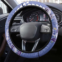 Hawaii Aloha Turtle Hibiscus and Leaves Steering Wheel Cover with Polynesian and Kakau Tattoos Denim Color - Polynesian Pride