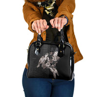 Hawaii Aloha Turtle Hibiscus and Leaves Shoulder Handbag with Polynesian and Kakau Tattoos Black Color LT03 One Size Black - Polynesian Pride