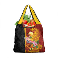Papua New Guinea Independence Day Grocery Bag Birds-of-Paradise Melanesian Tattoos Tropical Plants