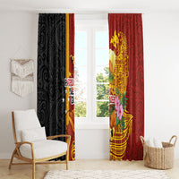 Papua New Guinea Independence Day Window Curtain Birds-of-Paradise Melanesian Tattoos Tropical Plants