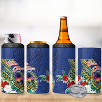 Guam Chamorro 4 in 1 Can Cooler Tumbler Tribal Latte Stone and Seal Artwork Polynesian Patterns