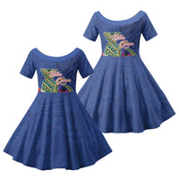 Guam Chamorro Family Matching Summer Maxi Dress and Hawaiian Shirt Tribal Latte Stone and Seal Artwork Polynesian Patterns