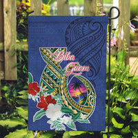 Guam Chamorro Garden Flag Tribal Latte Stone and Seal Artwork Polynesian Patterns