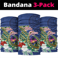Guam Chamorro Neck Gaiter Tribal Latte Stone and Seal Artwork Polynesian Patterns