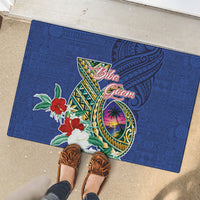 Guam Chamorro Rubber Doormat Tribal Latte Stone and Seal Artwork Polynesian Patterns
