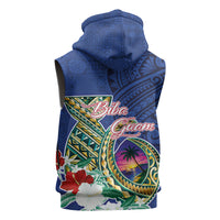 Guam Chamorro Sleeveless Hoodie Tribal Latte Stone and Seal Artwork Polynesian Patterns