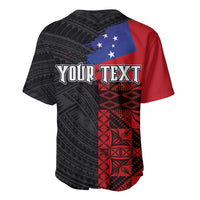Personalised Samoa 685 Baseball Jersey Siapo Pattern and Samoa Flag Design