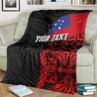 Personalised Samoa 685 Blanket Siapo Pattern and Samoa Flag Design