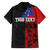 Personalised Samoa 685 Family Matching Off The Shoulder Long Sleeve Dress and Hawaiian Shirt Siapo Pattern and Samoa Flag Design LT03 - Polynesian Pride