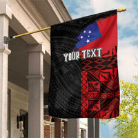Personalised Samoa 685 Garden Flag Siapo Pattern and Samoa Flag Design LT03 House Flag Black - Polynesian Pride