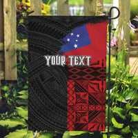 Personalised Samoa 685 Garden Flag Siapo Pattern and Samoa Flag Design LT03 Garden Flag Black - Polynesian Pride