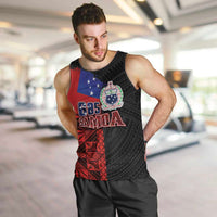 Personalised Samoa 685 Men Tank Top Siapo Pattern and Samoa Flag Design LT03 Black - Polynesian Pride
