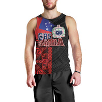Personalised Samoa 685 Men Tank Top Siapo Pattern and Samoa Flag Design LT03 - Polynesian Pride