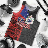 Personalised Samoa 685 Men Tank Top Siapo Pattern and Samoa Flag Design LT03 - Polynesian Pride