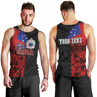 Personalised Samoa 685 Men Tank Top Siapo Pattern and Samoa Flag Design LT03 - Polynesian Pride