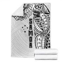 Samoa 685 Art Traditional Tattoo Pattern Blanket White Color
