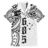 Samoa 685 Art Traditional Tattoo Pattern Family Matching Summer Maxi Dress and Hawaiian Shirt White Color LT03 Dad's Shirt - Short Sleeve White - Polynesian Pride