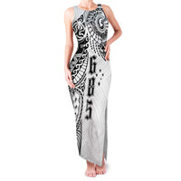 Samoa 685 Art Traditional Tattoo Pattern Family Matching Tank Maxi Dress and Hawaiian Shirt White Color LT03 Mom's Dress White - Polynesian Pride